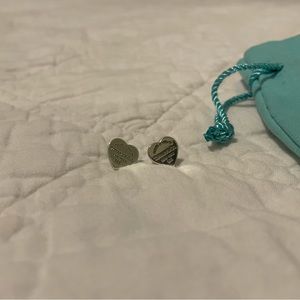 Sterling Silver Heart Shaped Tiffany earrings